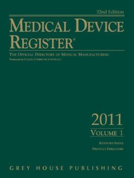 Hardcover Medical Device Register 2011 Book