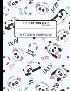 Paperback Composition Book Cute Panda Cursive Writing Paper: Back to School Quad Composition Book for Teachers, Students, Kids and Teens Book