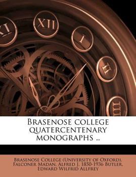 Paperback Brasenose College Quatercentenary Monographs .. Book