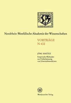 Paperback Empirische Methoden zur Früherkennung von Unternehmenskrisen [German] Book