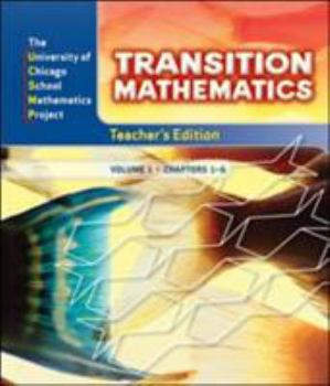 Hardcover UCSMP Transition Mathematics: Teacher's Edition, Vol. 1, Chapters 1-6 Book