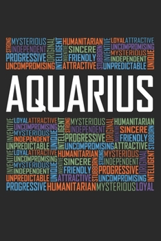 Aquarius Words: 6x9 Ruled Notebook, Journal, Daily Diary, Organizer, Planner