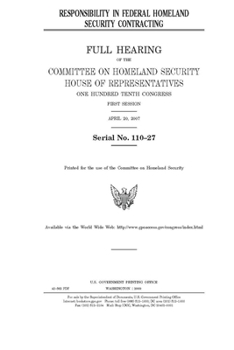 Paperback Responsibility in federal Homeland Security contracting Book