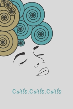 Paperback Curls, Curls, Curls Notebook: Teal and Gold Curls Book