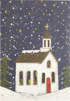 Hardcover Village Church Small Boxed Holiday Cards Book