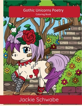 Paperback Gothic Unicorns Poetry Coloring Book