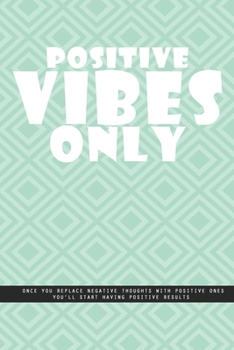 Paperback GREENISH BLUE SQUARES Notebook: Positive vibes only. Once you replace negative thoughts with positive ones you'll start having positive results., crea Book