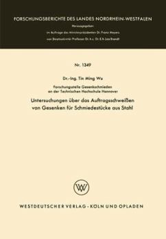 Paperback Untersuchungen Über Das Auftragsschweißen Von Gesenken Für Schmiedestücke Aus Stahl [German] Book