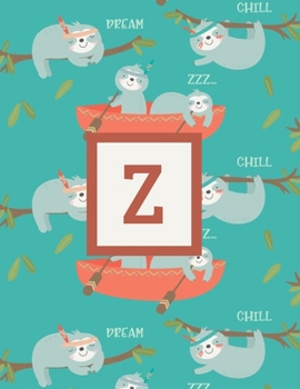 Z: Letter Cute Sloth Animal Monogrammed 2020 Weekly Planner - January 2020 - December 2020 (8.5x11)