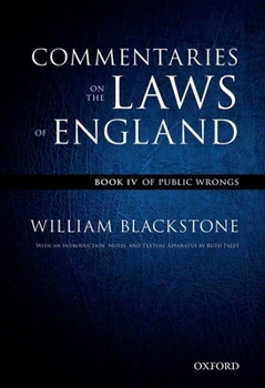 Paperback The Oxford Edition of Blackstone's: Commentaries on the Laws of England: Book I, II, III, and Ivpack Book