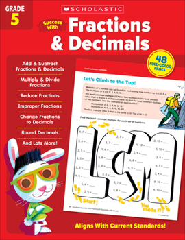 Paperback Scholastic Success with Fractions & Decimals Grade 5 Workbook Book