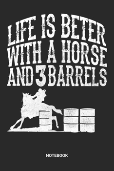 Notebook: Dotted Lined Barrel Racing Themed Notebook (6x9 inches) ideal as a Chasing Cans Cloverleaf Journal. Perfect as a Horse Riding Book for all ... Lovers. Great gift for Kids, Men and Women