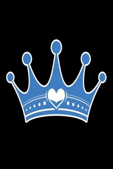 Princess with crown and heart blue version: Dot Grid 6x9 Dotted Bullet Journal and Notebook 120 Pages for girls and women