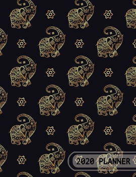 Paperback 2020 Planner: Gold Elephant 8.5 x 11 Monthly & Weekly Organizer Agenda - Appointment Book - Scheduler - Task Management Book