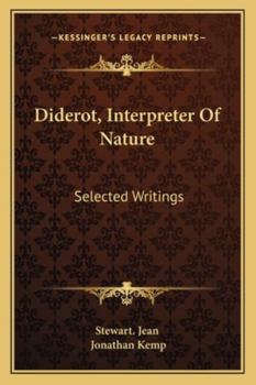 Paperback Diderot, Interpreter Of Nature: Selected Writings Book