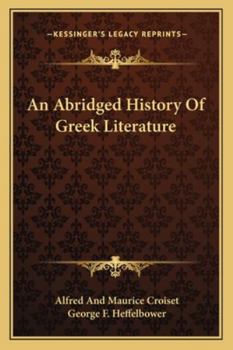 Paperback An Abridged History Of Greek Literature Book