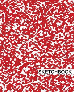 Paperback Sketchbook: 8" x 10", Drawing Sketchbook, Unlruled Notebook, Drawing Paper Pad, Marble (Red) - (Sketch book) Book