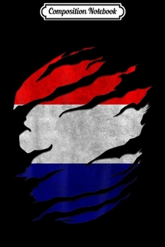 Composition Notebook: Dutch Pride - Ripped fabric showing flag of Holland  Journal/Notebook Blank Lined Ruled 6x9 100 Pages