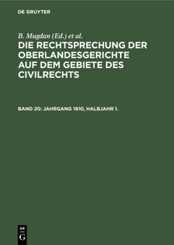 Hardcover Jahrgang 1910, Halbjahr 1. [German] Book