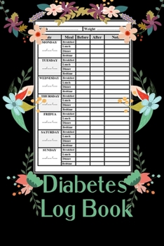 Paperback Diabetes Log Book: diabetes tracking book;ideally sized by:6x9 and 120 columnar pages.for blood sugar tracking before and after meals. Book