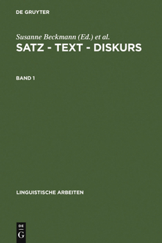 Hardcover Satz - Text - Diskurs. Band 1 [German] Book
