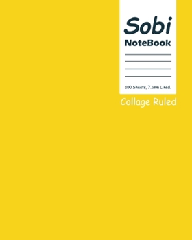 Paperback Sobi Notebook, Collage Ruled 8 x 10 Inch, Large 100 Sheet Yellow Cover Book