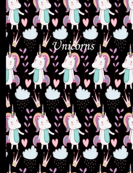 Paperback Unicorns: Unicorn Notebook (Composition Book Journal) (8.5 x 11 Large) notebook paper reinforced holes, Book