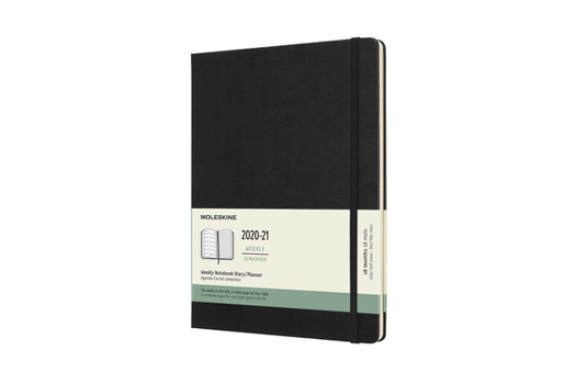 Calendar Moleskine 2020-21 Weekly Planner, 18m, Extra Large, Black, Hard Cover (7.5 X 9.75) Book