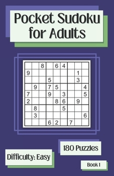 Paperback Pocket Sudoku for Adults Book 1: 180 Easy Travel Sudoku Puzzles Book