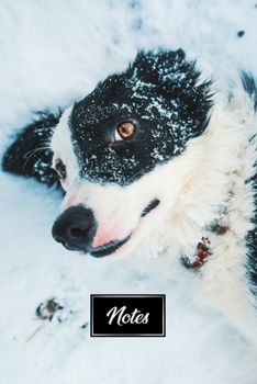 Border Collie Dog Pup Puppy Doggie Notebook Bullet Journal Diary Composition Book Notepad - Lie in the Snow: Cute Animal Pet Owner Composition Book ... Plain Blank Paper Pages in 6” x 9” Inch