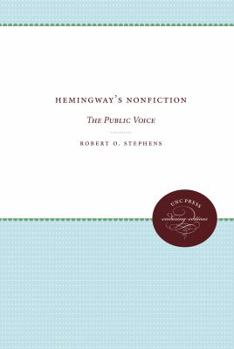 Hardcover Hemingway's Nonfiction: The Public Voice Book