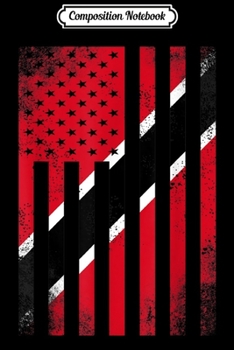 Composition Notebook: Half Trinidadian Tobagonian Flag Vintage American Inside Me Journal/Notebook Blank Lined Ruled 6x9 100 Pages