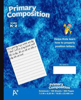 Paperback Primary Composition Notebook: Marble Blue Book