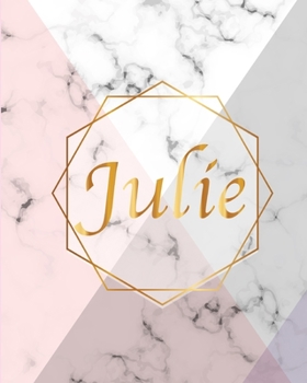 Julie: Gift Luxury Marble Glossy Pink Purple Faux Gold Print Notebook (Marble Notebooks)