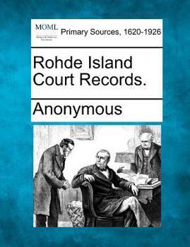 Paperback Rohde Island Court Records. Book