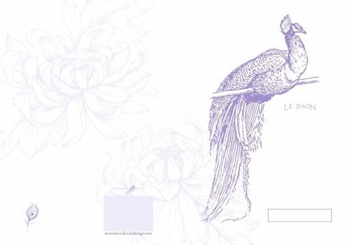 Paperback Purple le Paon Sketchbook (7x10 Inch): Vintage Peacock Chrysanthemum Blank Journal Notebook (full Size) for Office or School Book