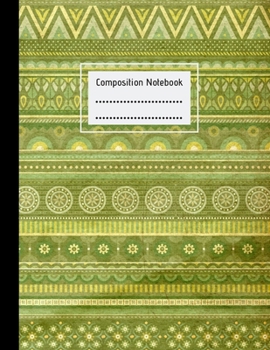 Composition Notebook: Vintage Boho, Large College Lined Paper Notebook Journal, For Students Kids Teens Girls Boys, 100 pages, 8.5" x 11", School, Teachers, Back to School, Home Work Writing Notes