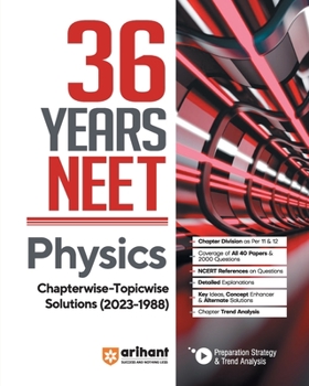 Paperback 36 Years' Chapterwise Topicwise Solutions NEET Physics 1988-2023 Book