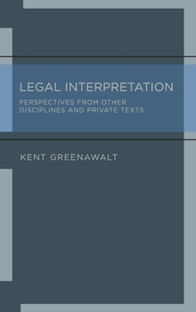 Hardcover Legal Interpretation: Perspectives from Other Disciplines and Private Texts Book