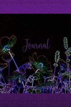 Paperback Journal: Beautiful Black Neon Floral Flower Blank Lined Ruled Notebook Journal for Composition Writing Thought Notes To-Do List Book