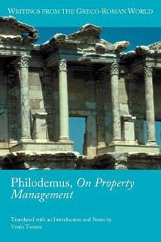 Paperback Philodemus, on Property Management Book