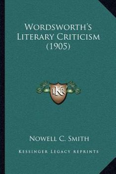 Paperback Wordsworth's Literary Criticism (1905) Book