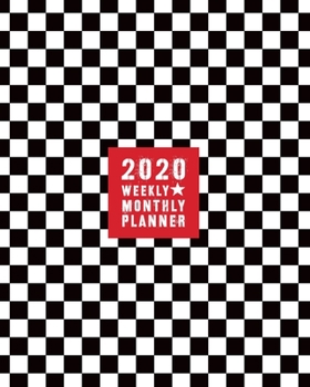 Paperback 2020 Weekly Monthly Planner: 80s 90s Black and White Checked Pattern Agenda Calendar and Organizer Book