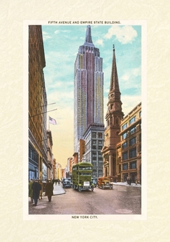 Paperback Vintage Lined Notebook Fifth Avenue, Empire State Building, New York City Book