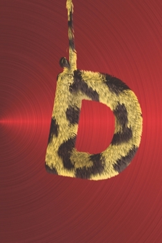 D: Cute Initial Monogram Letter  D College Ruled Notebook. Pretty Personalized Medium Lined Journal & Diary for Writing & Note Taking for Girls and Women -Brushed Metal - Unusual Colors, Circular, Red