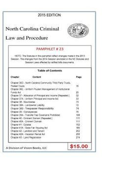 Paperback North Carolina Criminal Law and Procedure-Pamphlet 23 Book