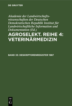 Hardcover Deskriptorenregister 1987: (Hefte 1-12) [German] Book