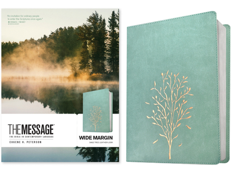 The Message Wide Margin Bible (Leather-Look, Sage Tree)
