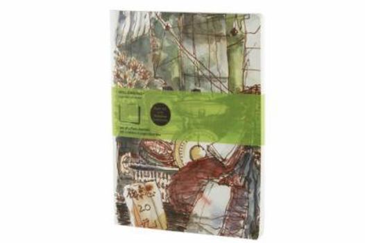 Diary Moleskine Cover Art Journal by Paul Wang (Set of 2), Letter, Plain (8.5 x 11) Book