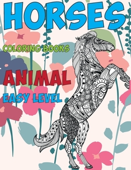Paperback Coloring Books Animal Easy Level - Horses Book